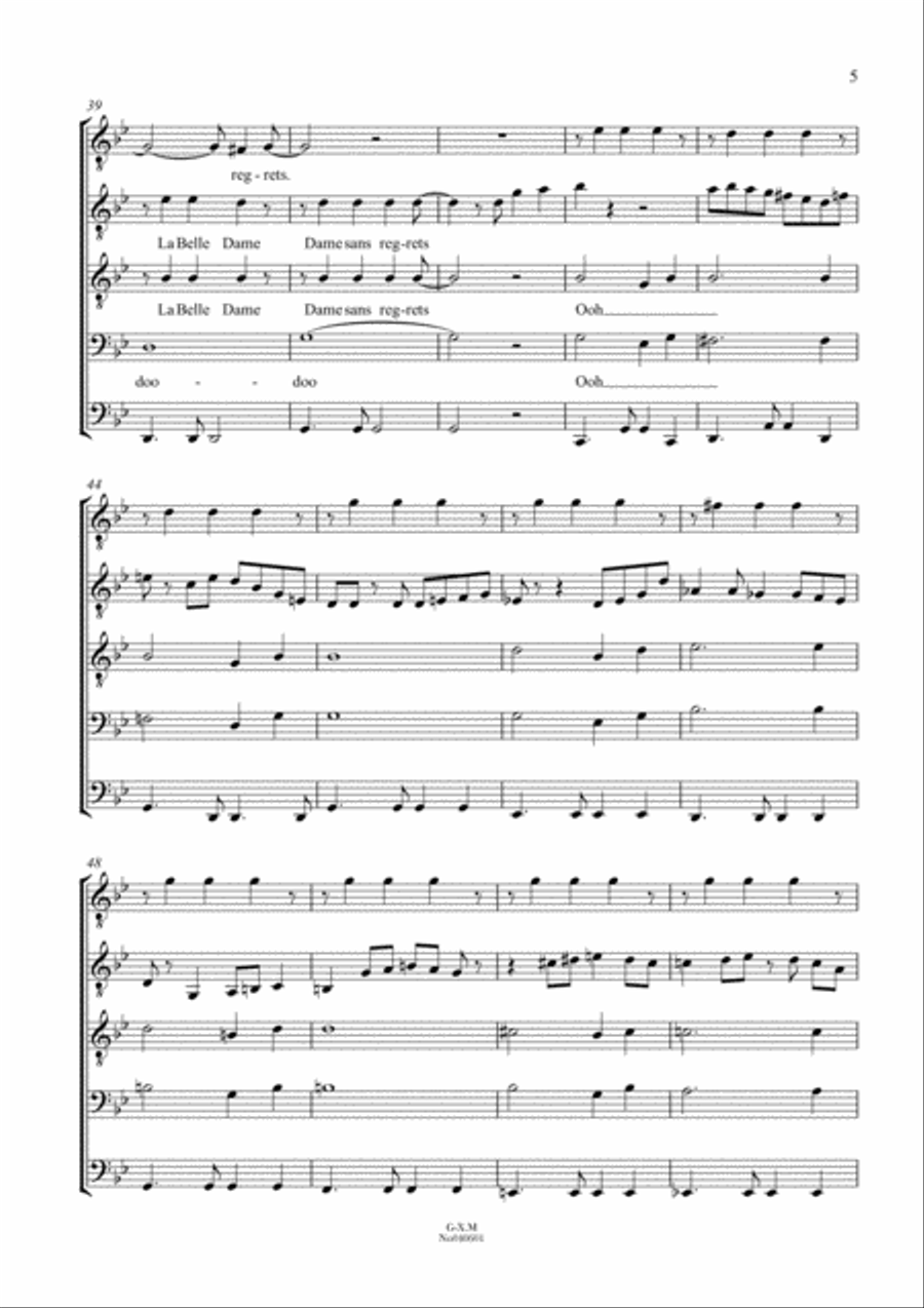 La Belle Dame Sans Regrets TTBB scores gallery preview page 6