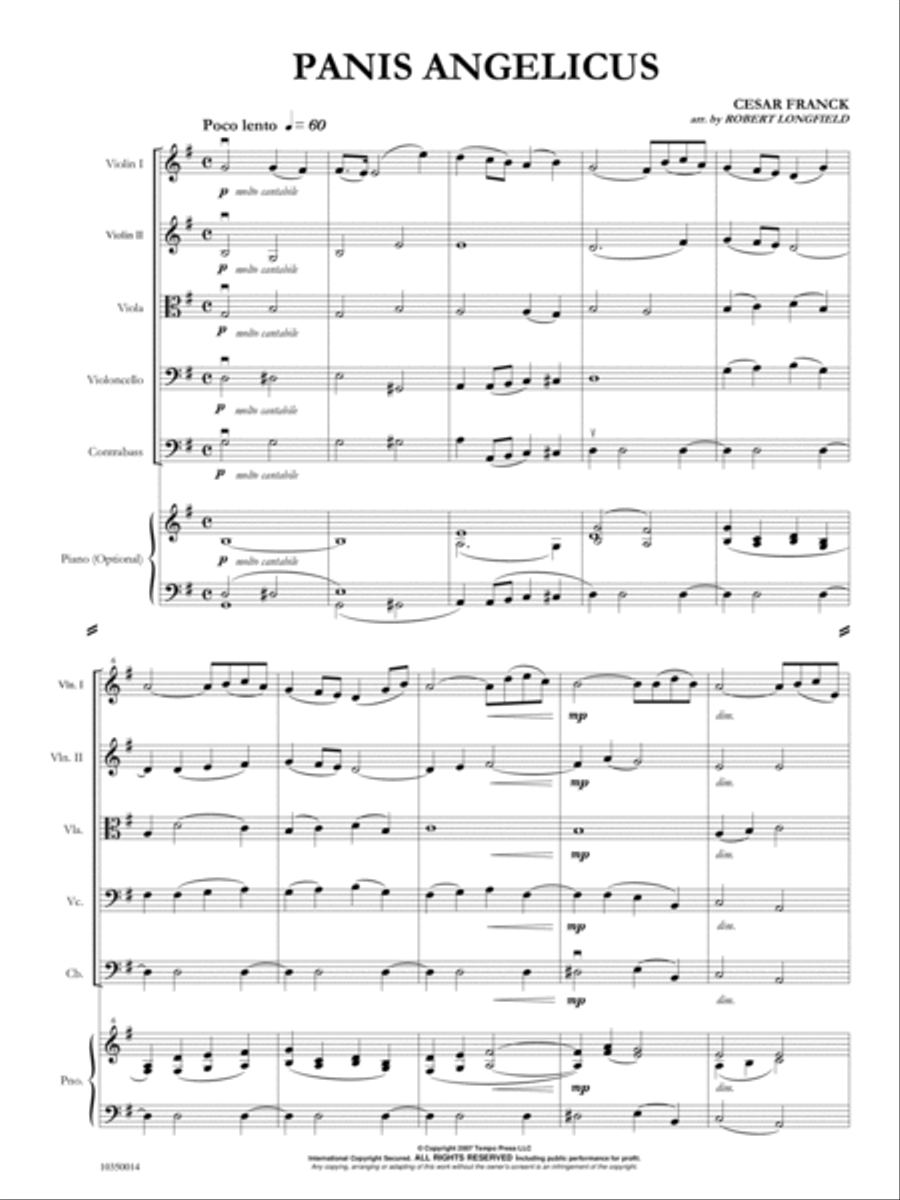 Panis Angelicus Panis Angelicus Orchestra scores gallery preview page 2