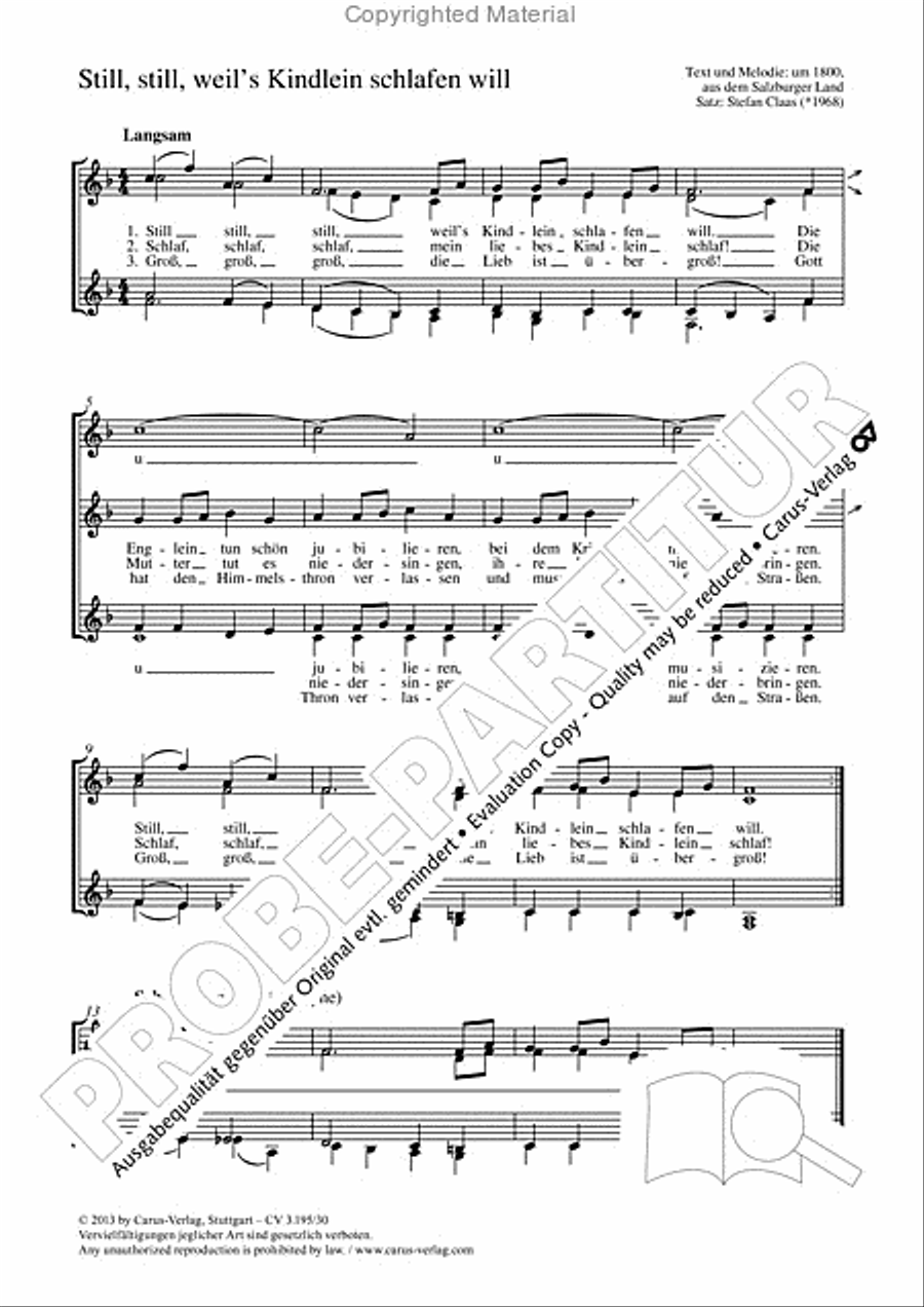 Still, still, weil's Kindlein schlafen will SSAA scores gallery preview page 2