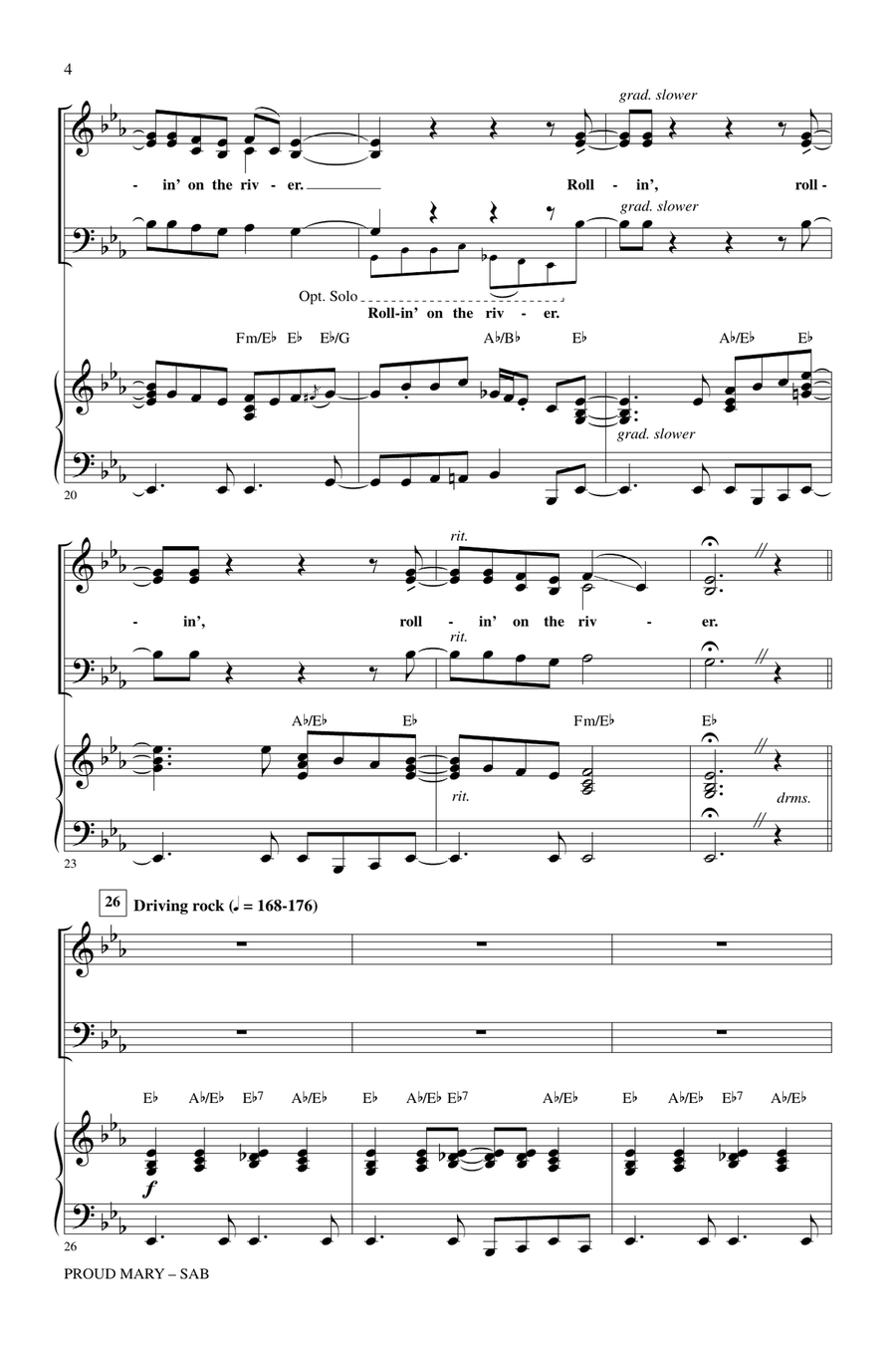 Proud Mary (arr. Kirby Shaw) 3-Part scores gallery preview page 3