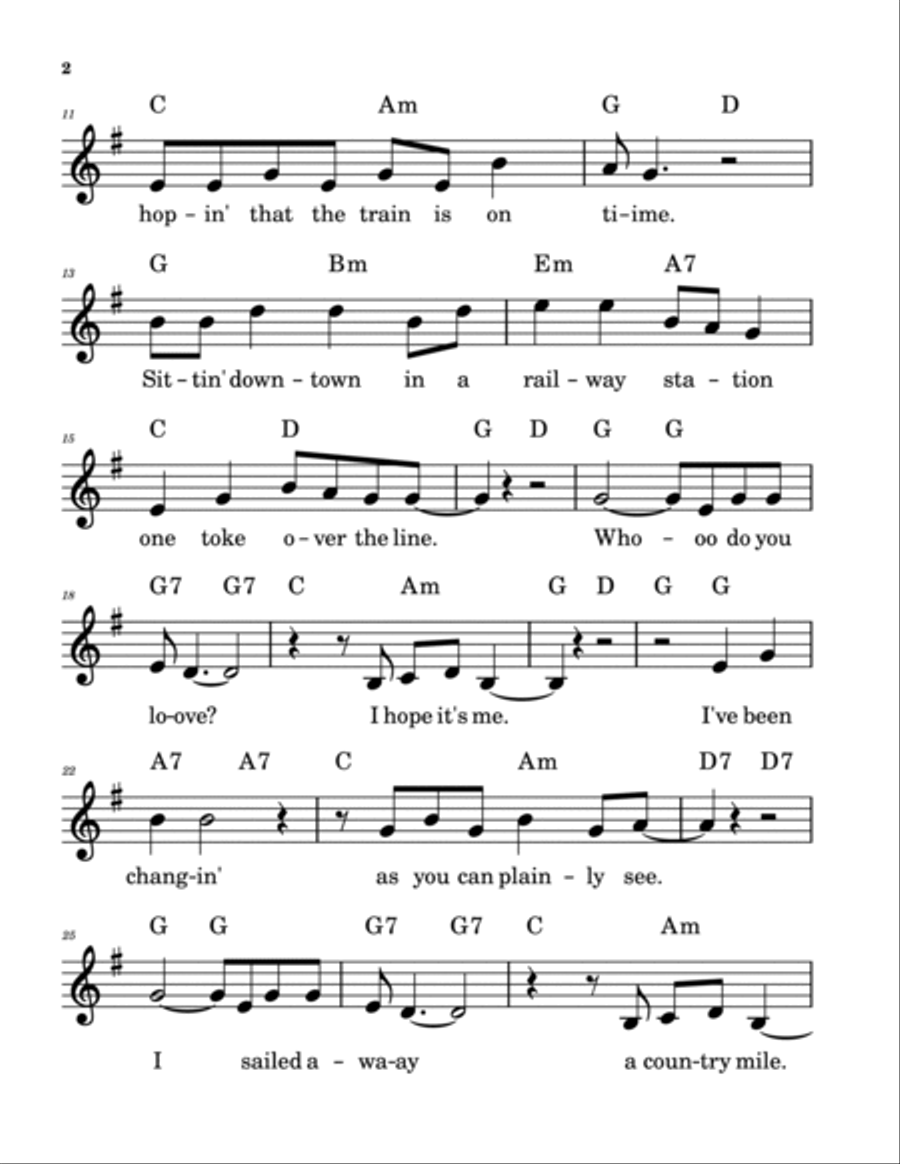 One Toke Over The Line Piano scores gallery preview page 2