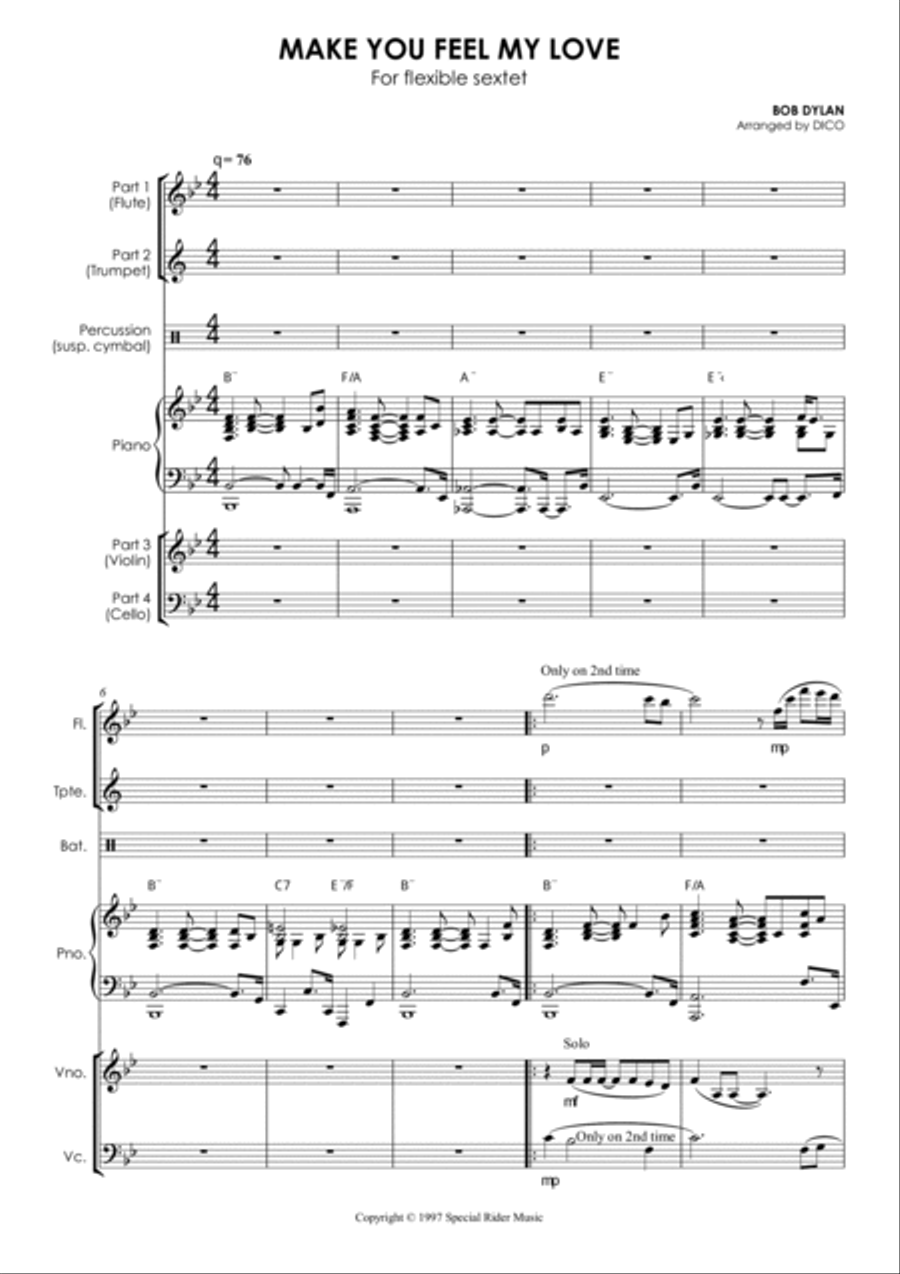 To Make You Feel My Love Piano scores gallery preview page 6