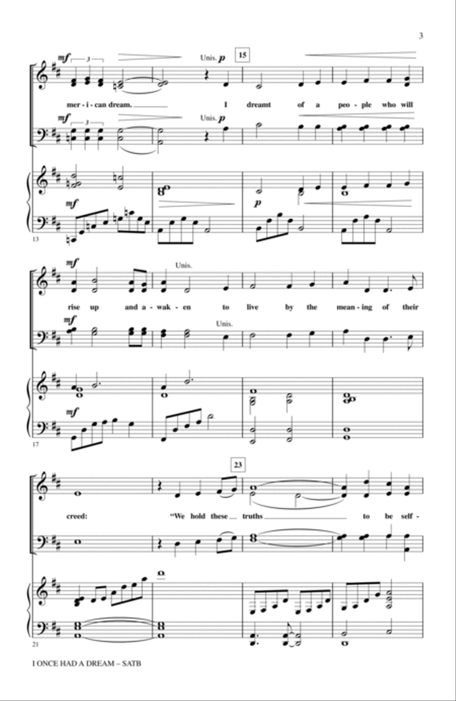 I Once Had A Dream I Once Had A Dream 4-Part scores gallery preview page 2