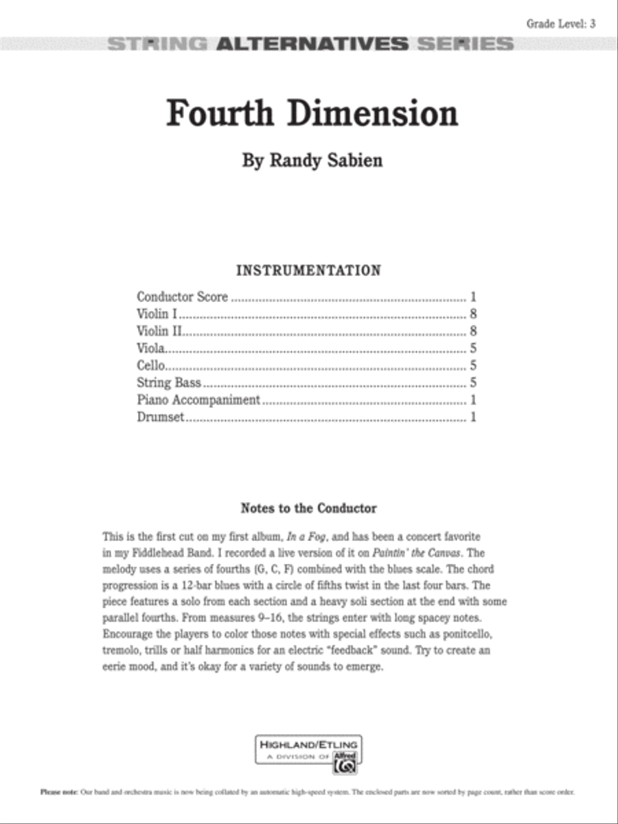Fourth Dimension: Score String Orchestra scores gallery preview page 1