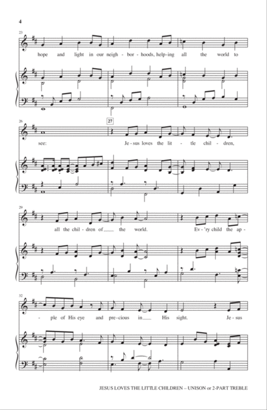 Jesus Loves The Little Children Children's Choir scores gallery preview page 3