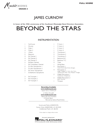 Book cover for Beyond the Stars - Conductor Score (Full Score)