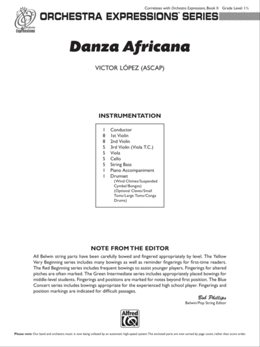 Danza Africana: Score String Orchestra scores gallery preview page 1