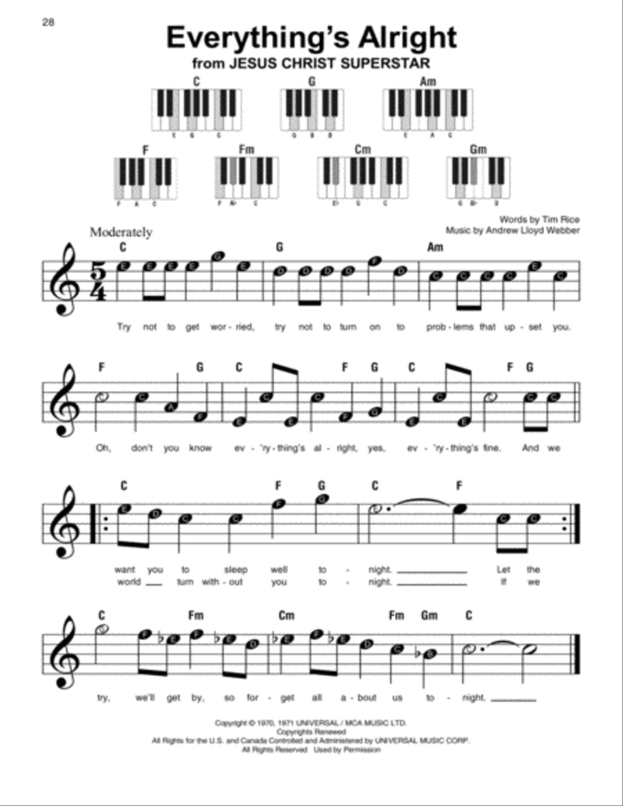 Everything's Alright Easy Piano scores gallery preview page 1