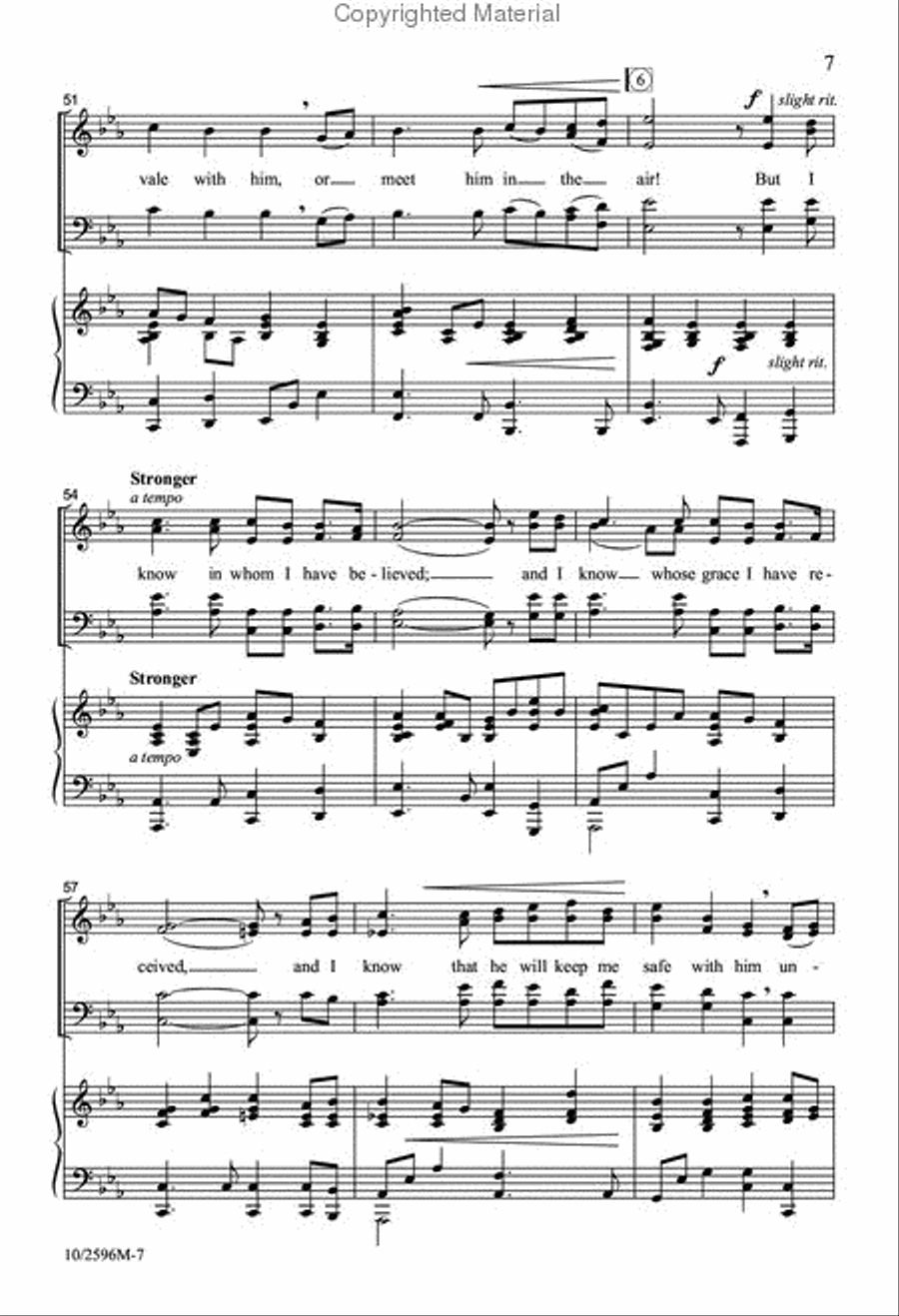 I Know in Whom I Have Believed 4-Part scores gallery preview page 7