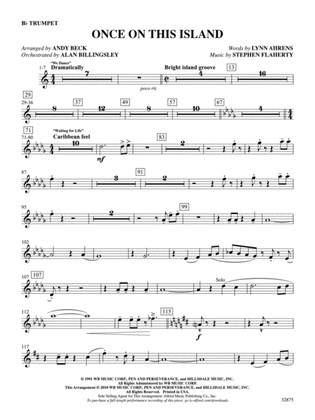 Once on This Island: A Choral Medley: 1st B-flat Trumpet