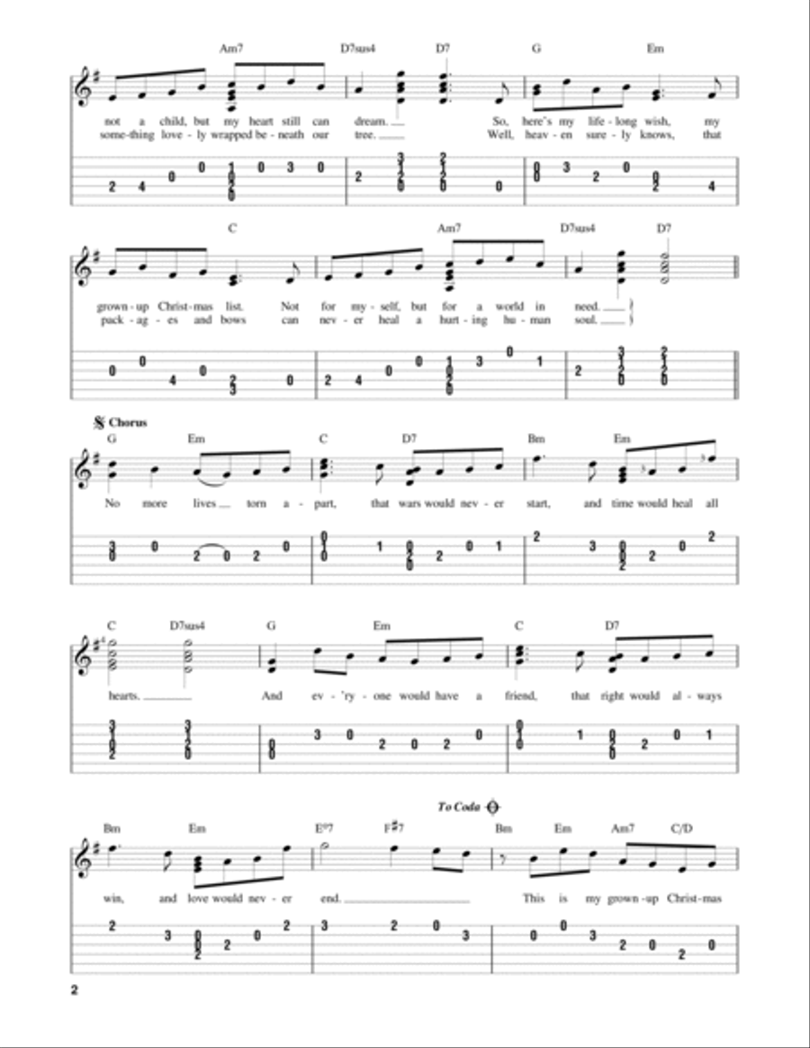 Grown-Up Christmas List Acoustic Guitar scores gallery preview page 2