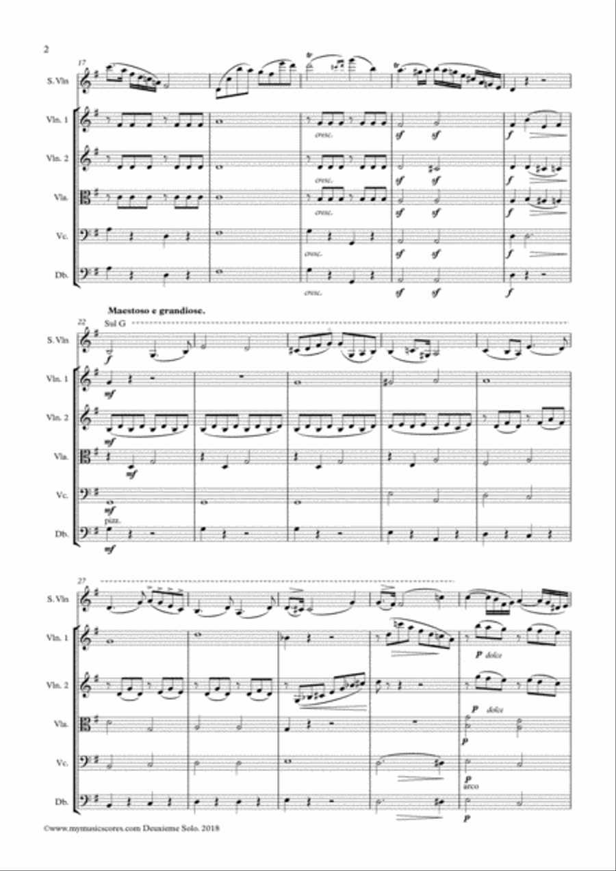 Dancla Concert Solo No.2 Op. 77 for Violin and String Orchestra String Orchestra scores gallery preview page 3