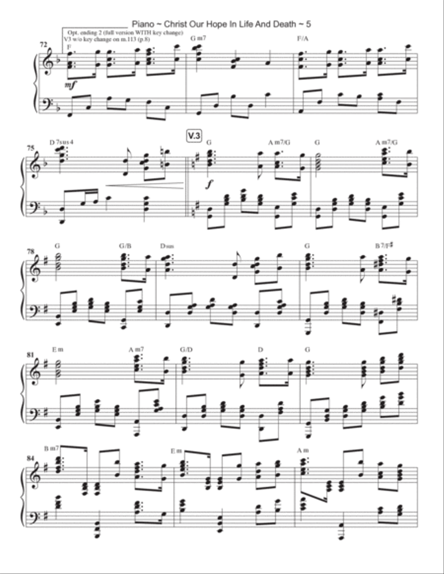 Christ Our Hope In Life And Death Piano Solo scores gallery preview page 6