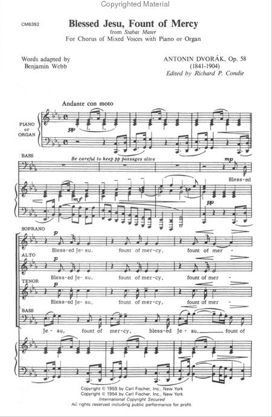 Blessed Jesu, Fount of Mercy 4-Part scores gallery preview page 2
