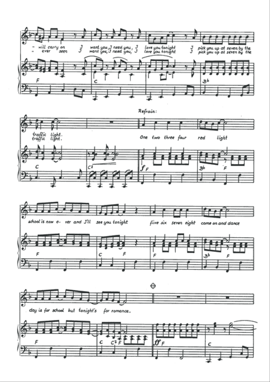 1-2-3-4 Red Light 1-2-3-4 Red Light Piano, Vocal scores gallery preview page 4
