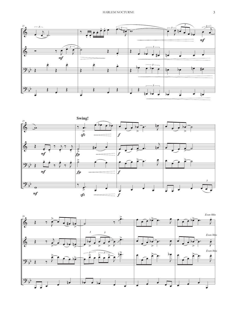 Harlem Nocturne Brass Ensemble scores gallery preview page 4
