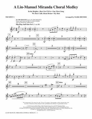 A Lin-Manuel Miranda Choral Medley (arr. Mark Brymer) - Trumpet 1