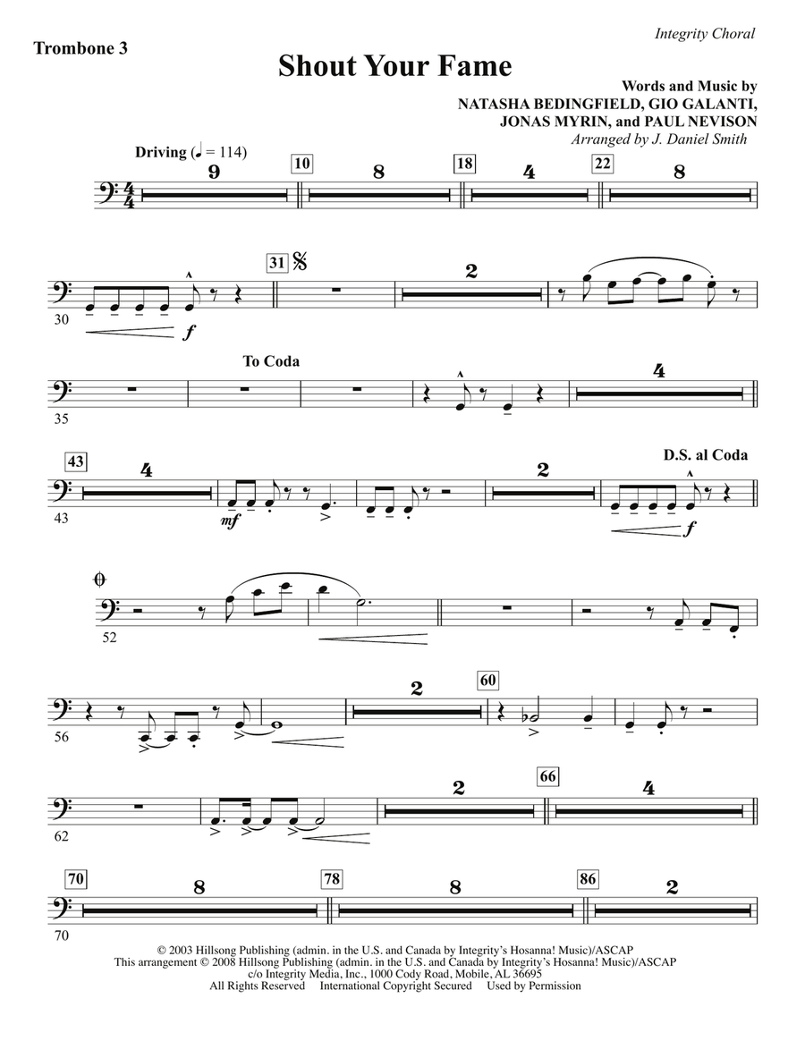 Shout Your Fame - Trombone 3
