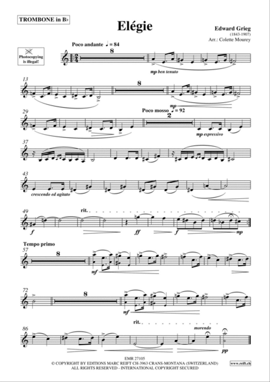 Elegie Trombone scores gallery preview page 3
