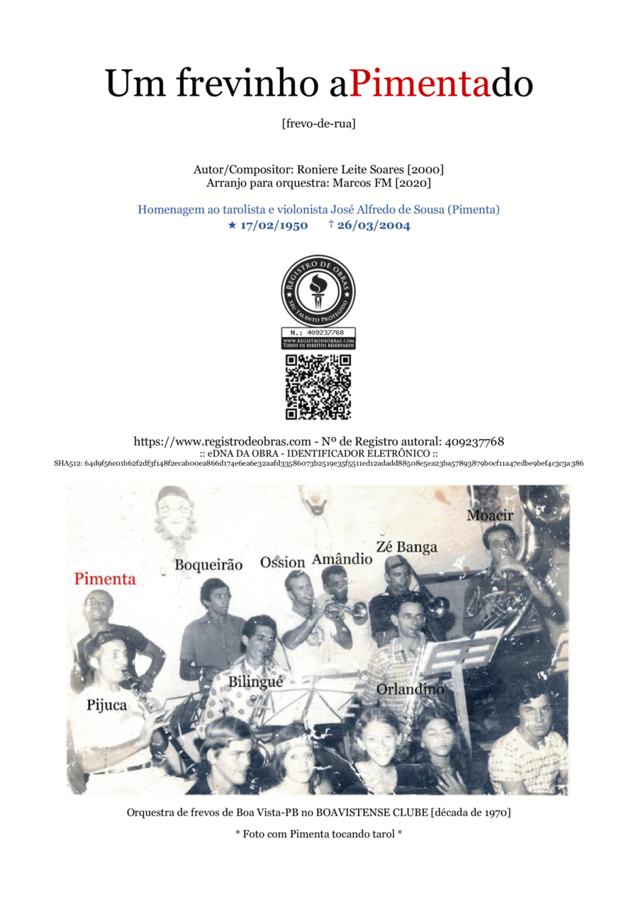 Um frevinho aPimentado Concert Band scores gallery preview page 1