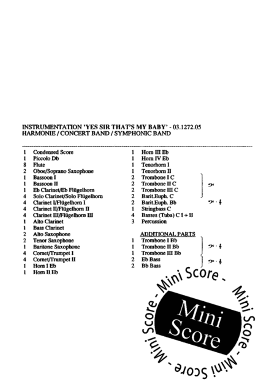 Yes Sir That'S My Baby Yes Sir That'S My Baby Concert Band scores gallery preview page 3