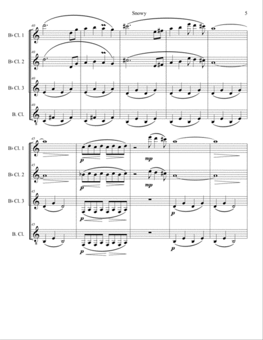 Snowy (from Undertale) Woodwind Quartet scores gallery preview page 5