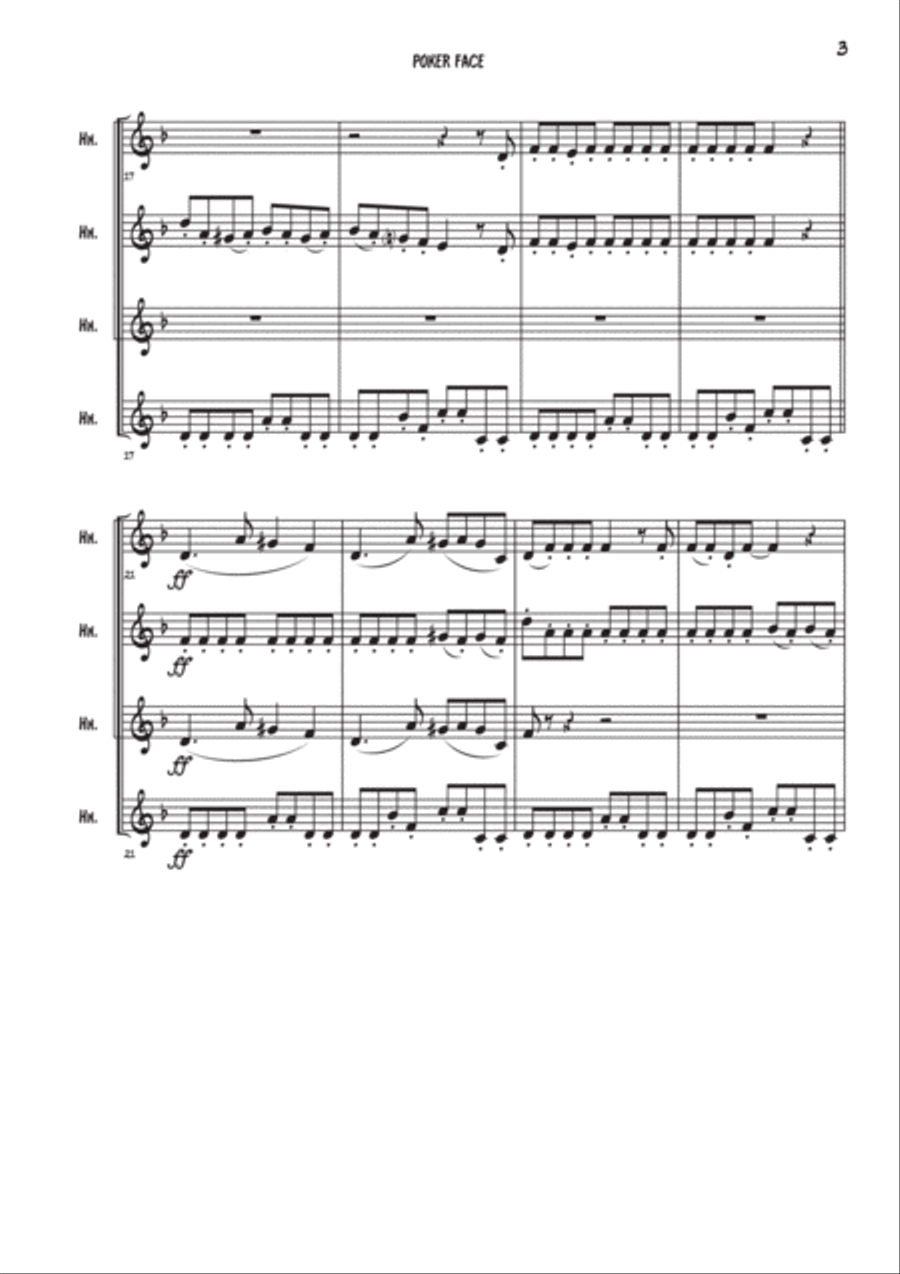 Poker Face Brass Ensemble scores gallery preview page 3