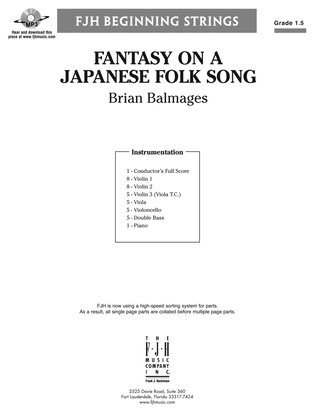Book cover for Fantasy on a Japanese Folk Song: Score