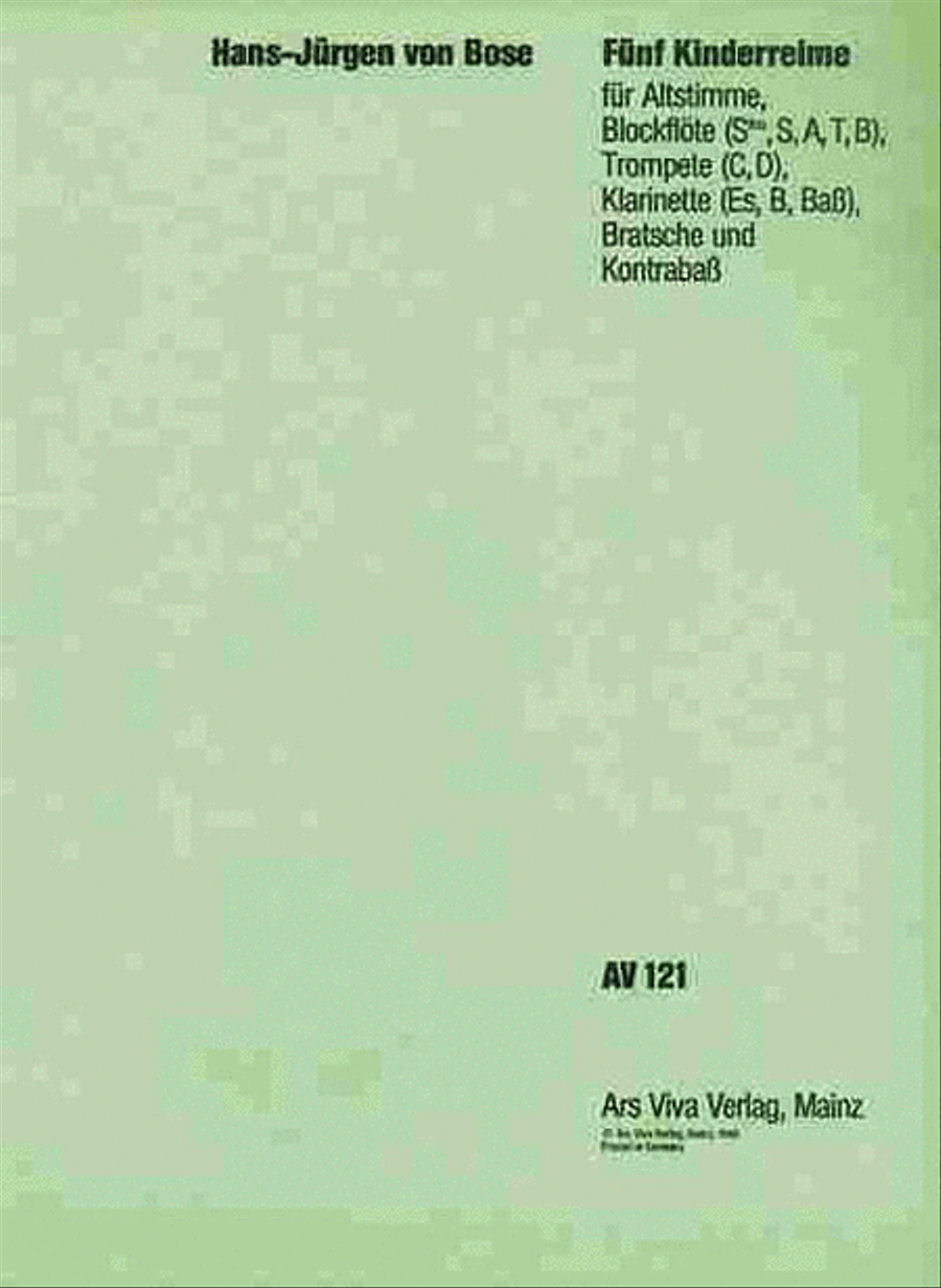 Kinderreime 5 Alto/rec/tp/clar/va Recorder scores gallery preview page 1