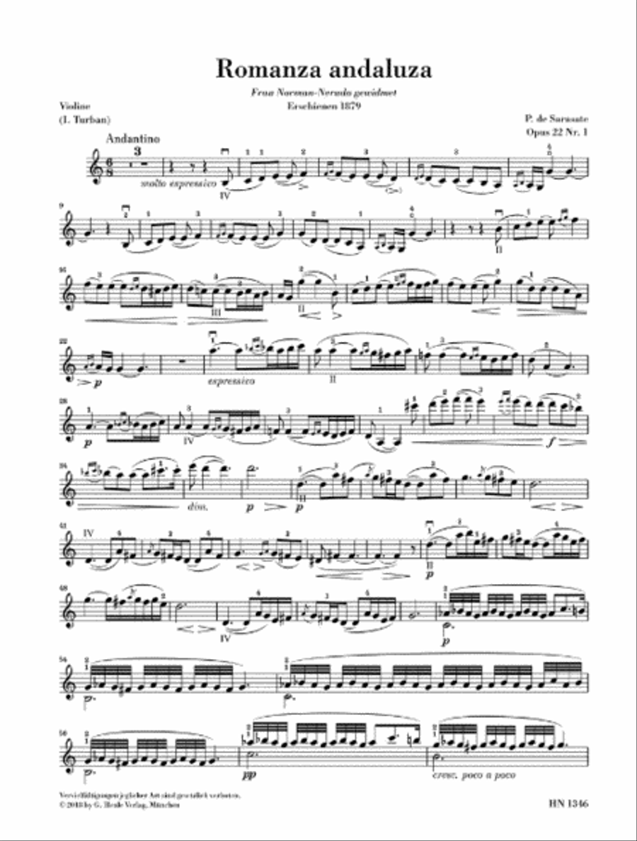 Romanza Andaluza (Spanish Dance No. 3) Op. 22 No. 1 Violin Solo scores gallery preview page 5