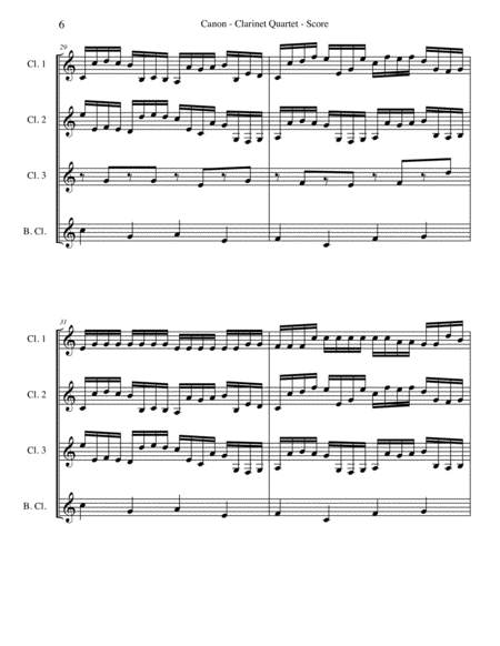 Pachelbel's Canon for Clarinet Quartet image number null