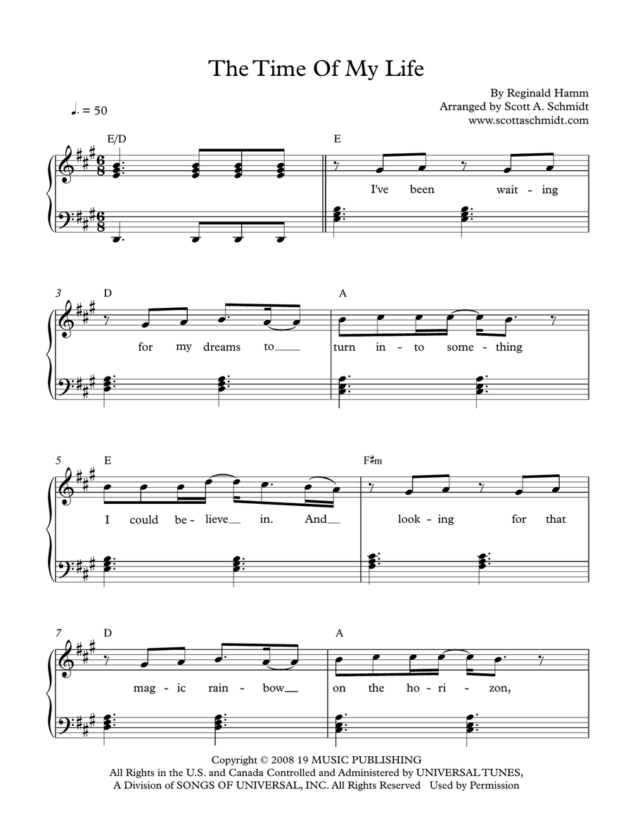 Time Of My Life Time Of My Life Piano Solo scores gallery preview page 1