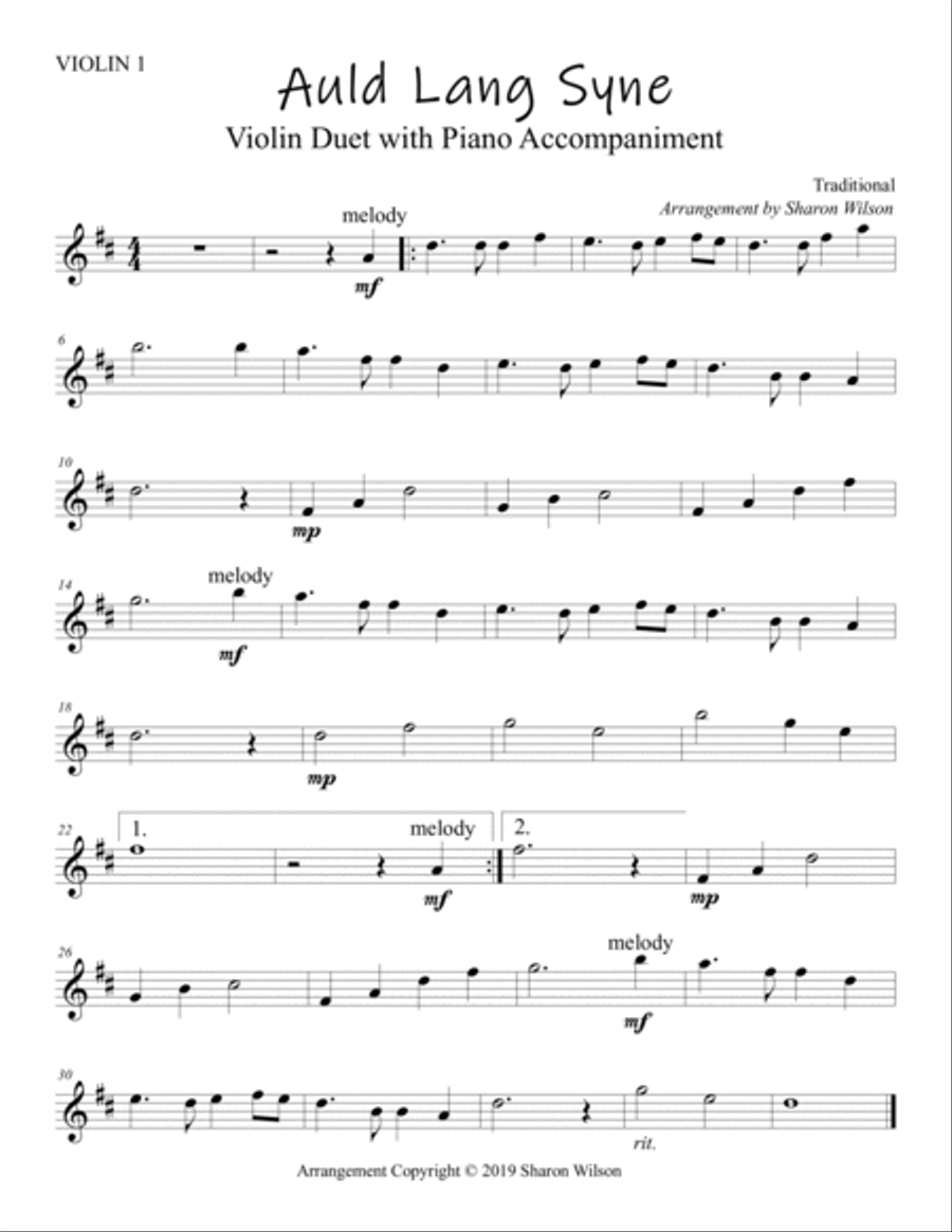 Holiday Classics (A Collection of 10 Easy Violin Duets with Piano Accompaniment) String Duet scores gallery preview page 4
