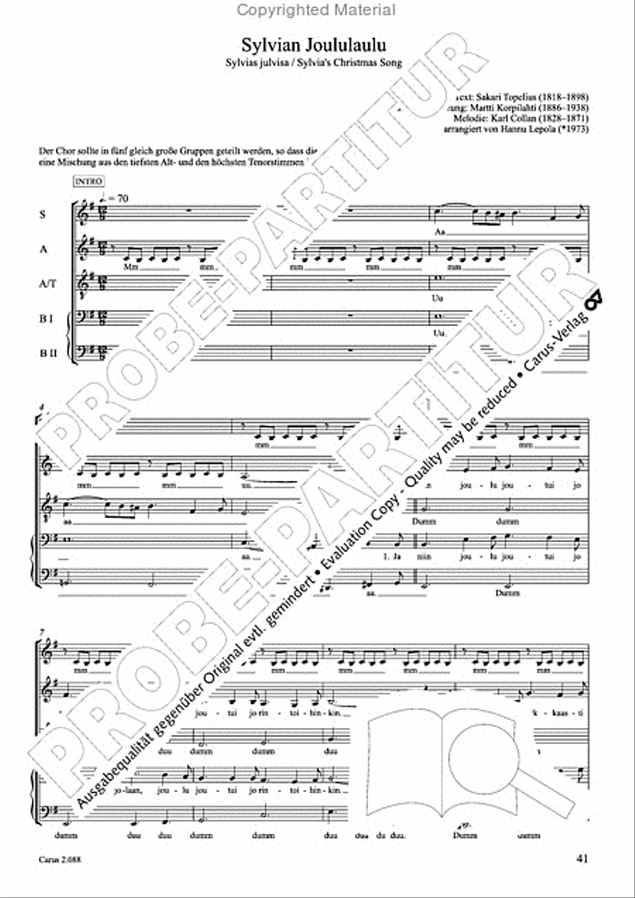 Calmus Christmas Carols Choir scores gallery preview page 42
