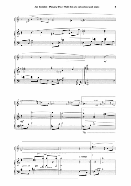 Jan Freidlin: Dancing Pines Waltz for alto saxophone and piano