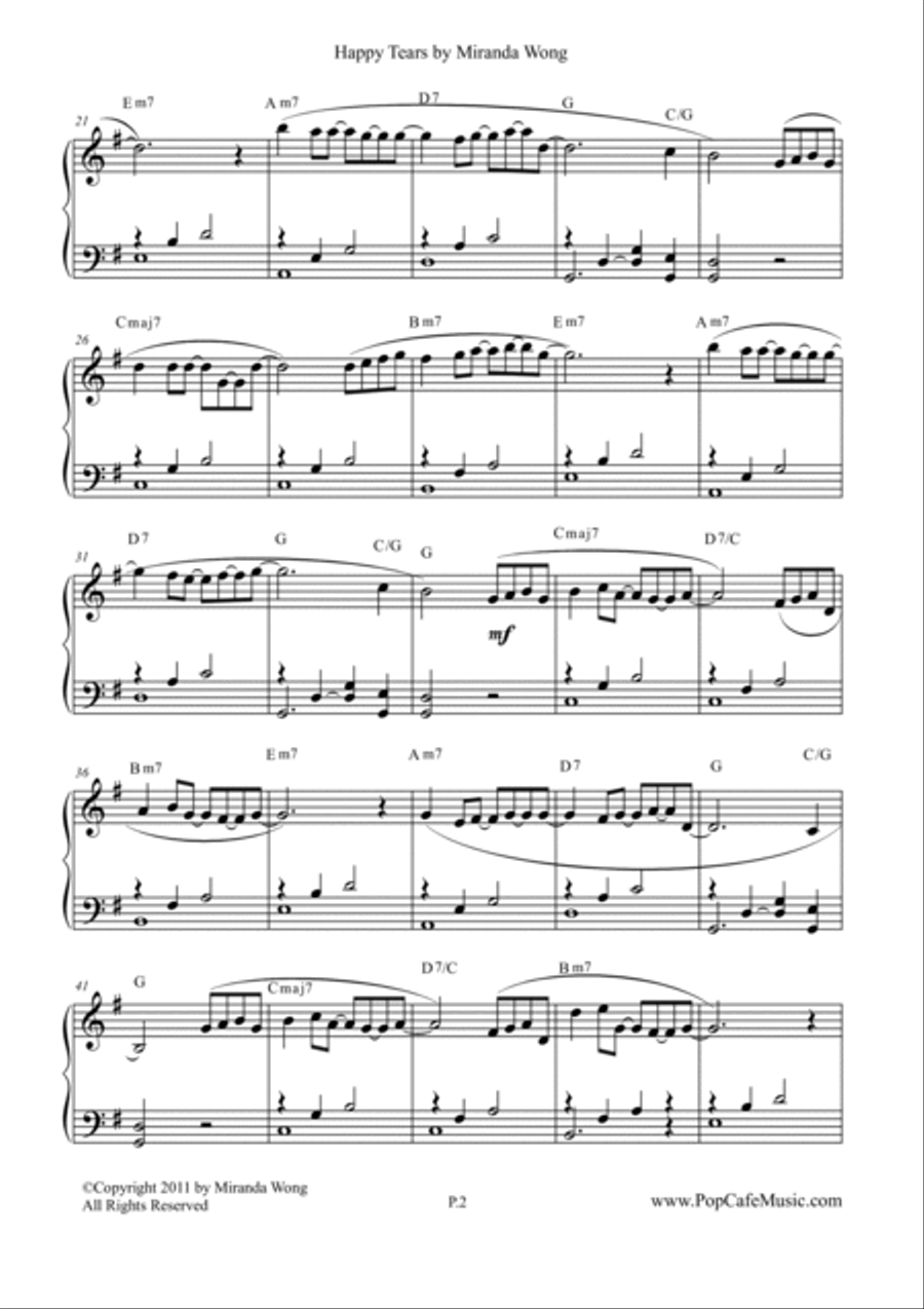 Happy Tears - Touching Piano Music 4-Part scores gallery preview page 3