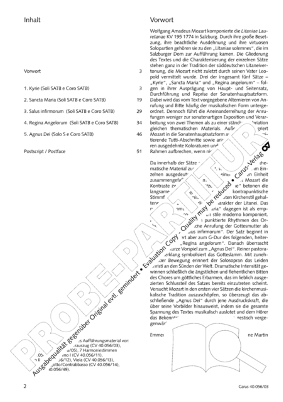 Litaniae Lauretanae B.M.V. in D 4-Part scores gallery preview page 3