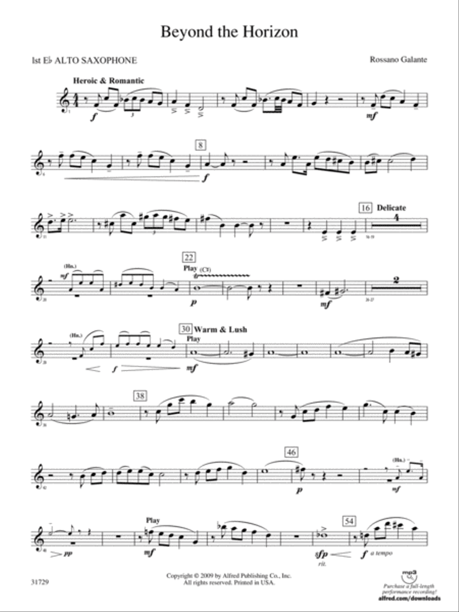 Beyond the Horizon: E-flat Alto Saxophone Concert Band scores gallery preview page 1