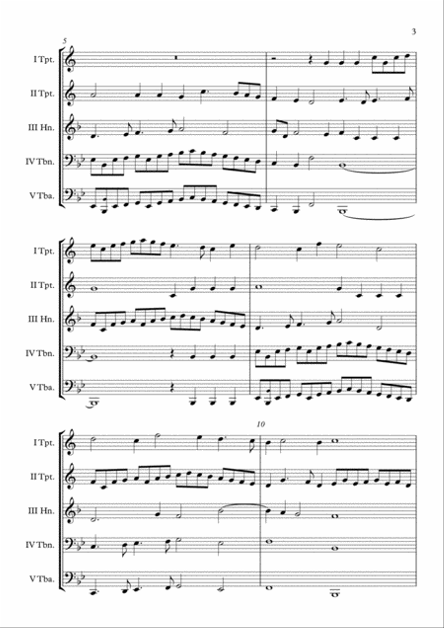 Canzon II a 4 Ch.187 (Giovanni Gabrieli) Brass Quintet arr. Adrian Wagner Brass Quintet scores gallery preview page 3