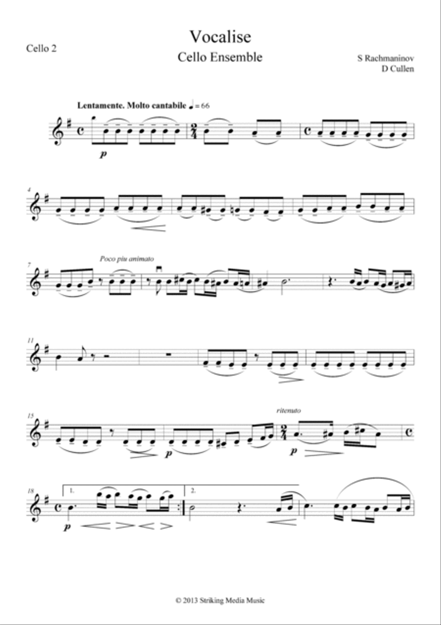 Vocalise, Op. 34 No. 14 Set of Parts scores gallery preview page 3