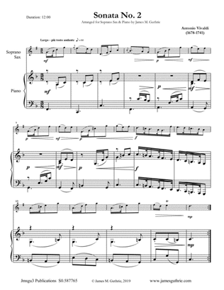 Book cover for Vivaldi: Sonata No. 2 for Soprano Sax & Piano