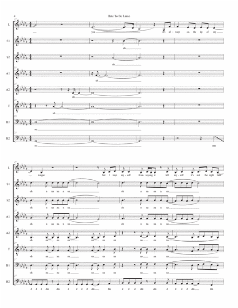 Hate To Be Lame Feat. Finneas Divisi scores gallery preview page 4