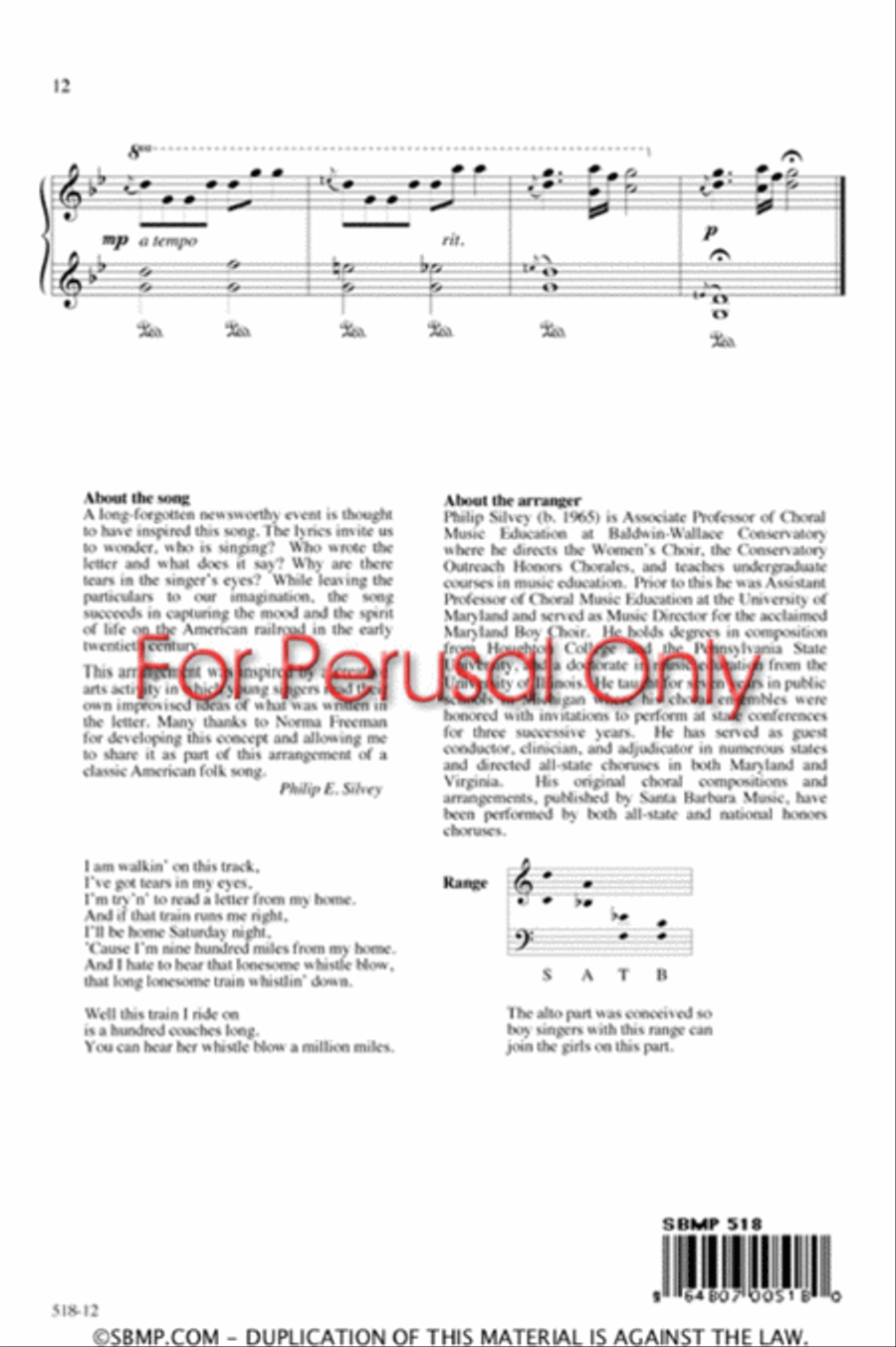 Nine Hundred Miles Nine Hundred Miles 4-Part scores gallery preview page 12