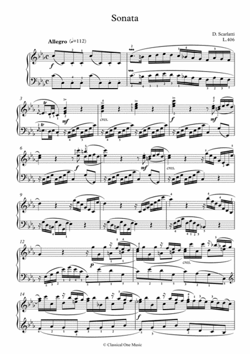 Scarlatti-Sonata in c-minor L.406 K.37(piano) image number null