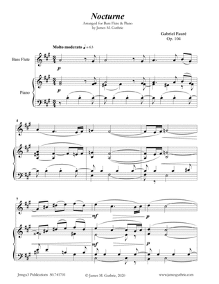 Fauré: Nocturne Op. 104 for Bass Flute & Piano