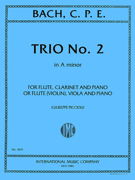 Trio No. 2 in A minor for Flute, Clarinet and Piano or Flute (Violin), Viola and Piano (PICCIOLI)