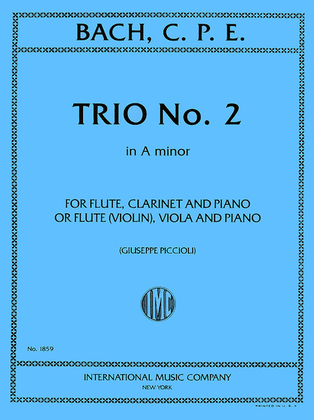 Book cover for Trio No. 2 in A minor for Flute, Clarinet & Piano or Flute (Violin), Viola & Piano