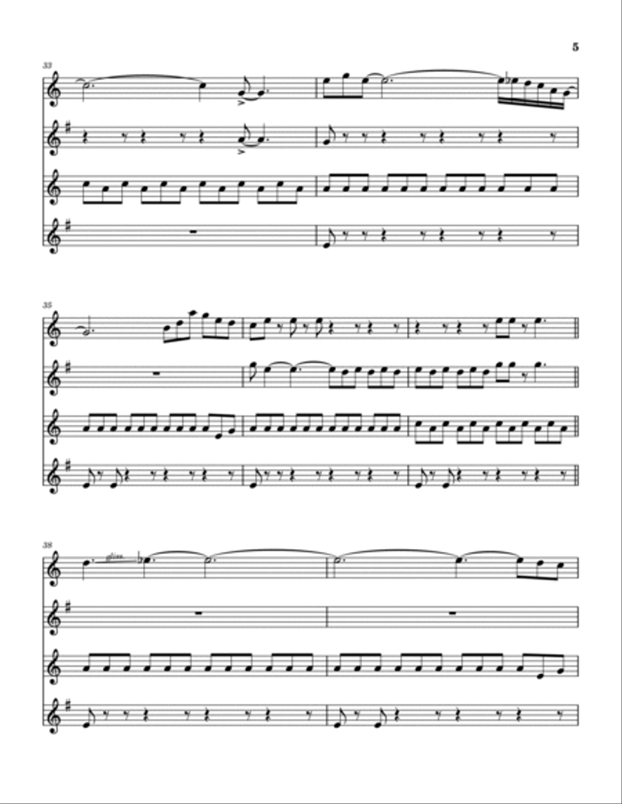 Shine On You Crazy Diamond (Parts 6-9) Saxophone Quartet scores gallery preview page 6