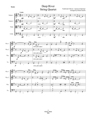 Deep River - String Quartet - Intermediate