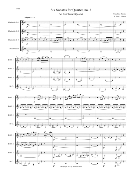 Rossini Quartet set for Clarinets image number null